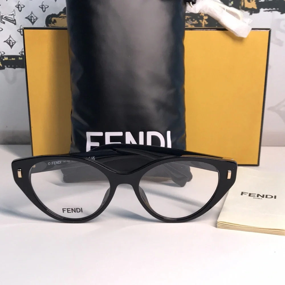 NEW Authentic Fendi FE50020I 001 Cat-Eye Eyeglasses – Shiny Black